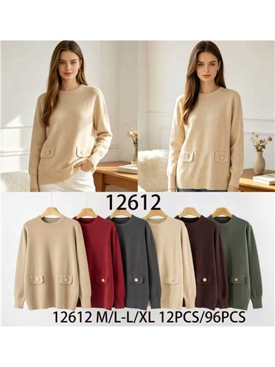 Pullover mit geknöpften Taschen 2