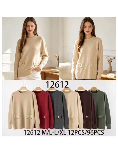Pullover mit geknöpften Taschen