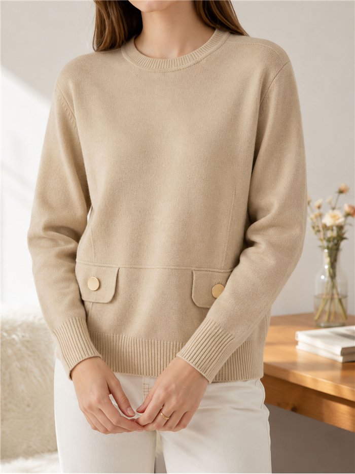 Pullover mit geknöpften Taschen
