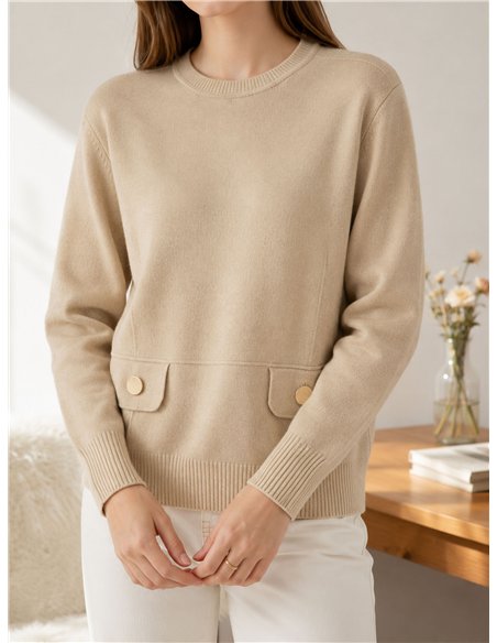 Pullover mit geknöpften Taschen