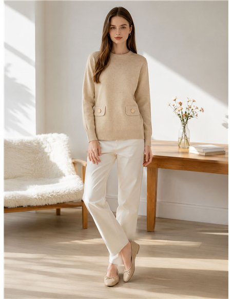 Pullover mit geknöpften Taschen