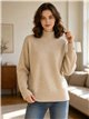 Maglione a collo alto con bottone dorato