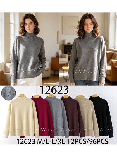 Jersey cuello subido tachas 2