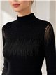 Maglia a coste con glitter sfumati