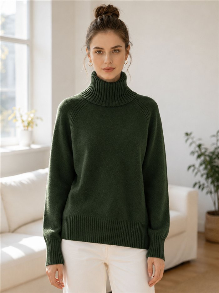 Pull à col roulé en maille brillante