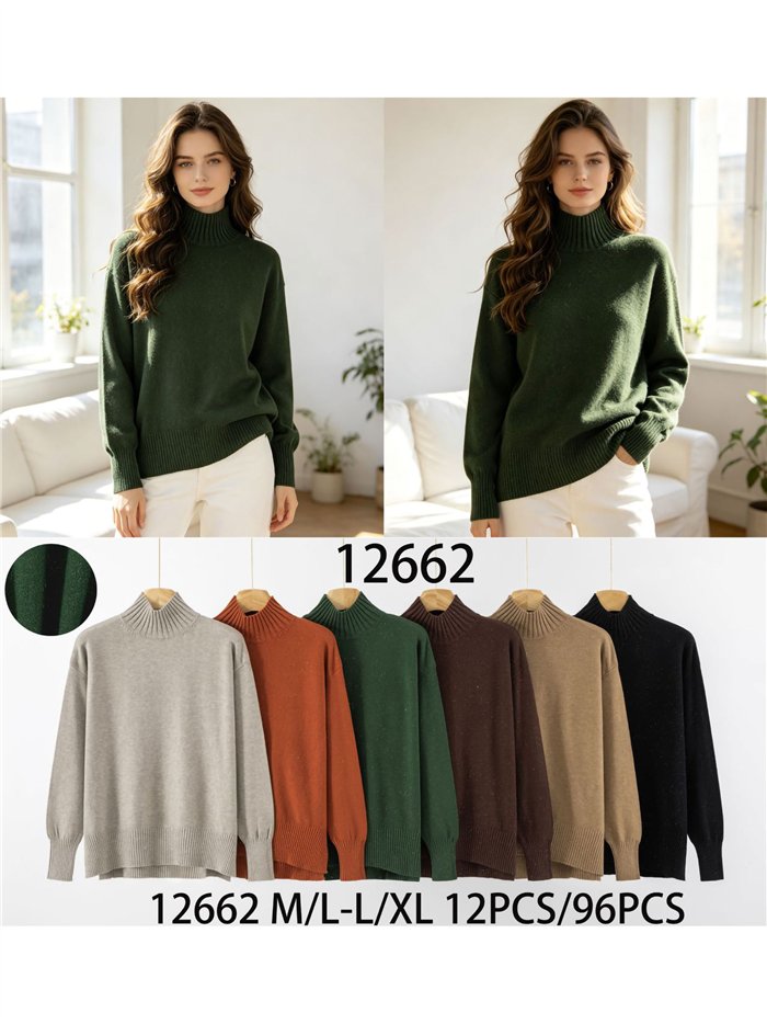 Pull à col roulé en maille brillante