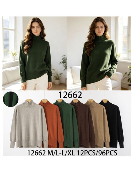 Pull à col roulé en maille brillante
