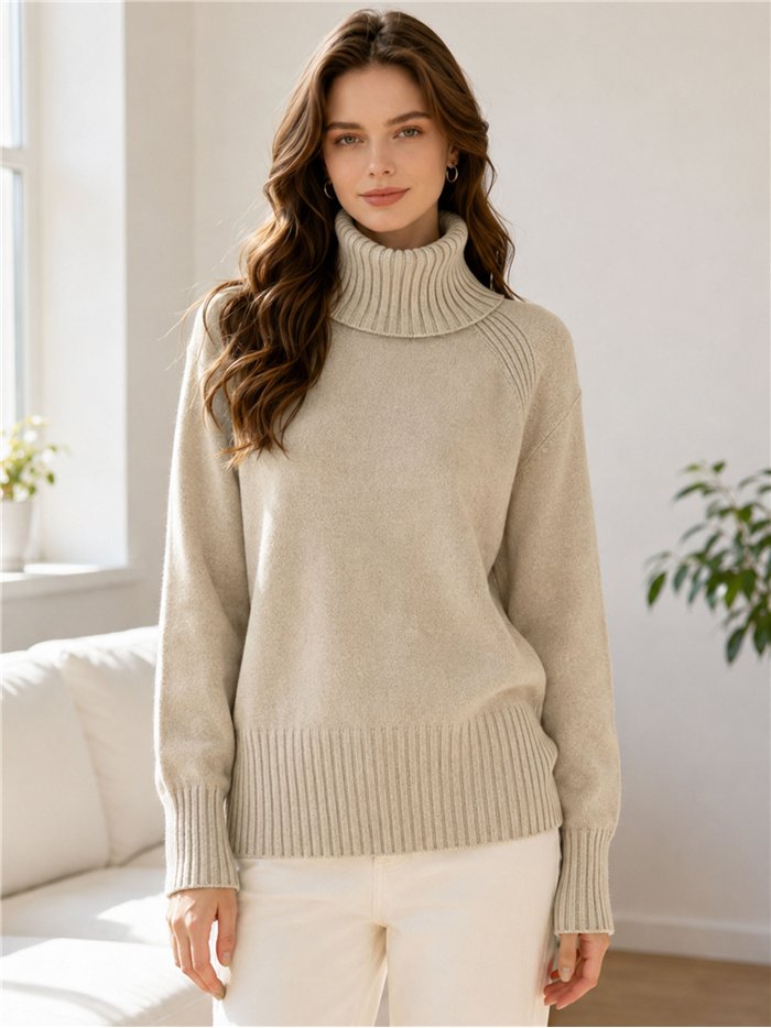 Shimmer raglan roll neck sweater