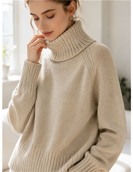 Shimmer raglan roll neck sweater