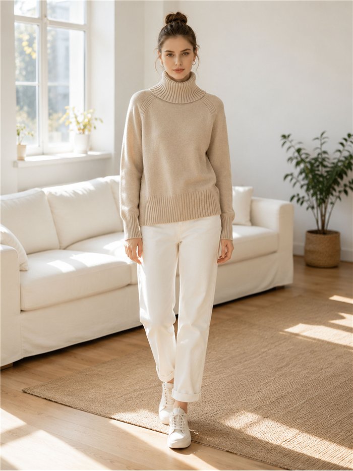Shimmer raglan roll neck sweater