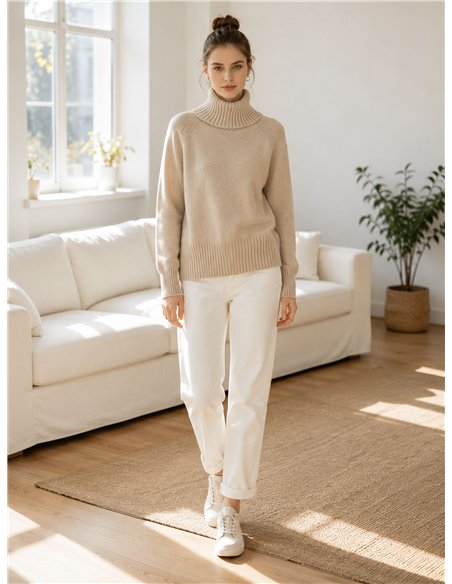 Shimmer raglan roll neck sweater