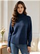 Jersey cuello alto brillo sutil