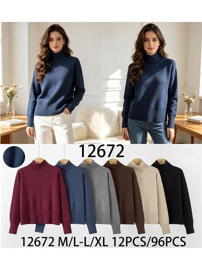 Jersey cuello alto brillo sutil 2
