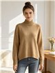 Jersey cuello subido hilo lentejuelas
