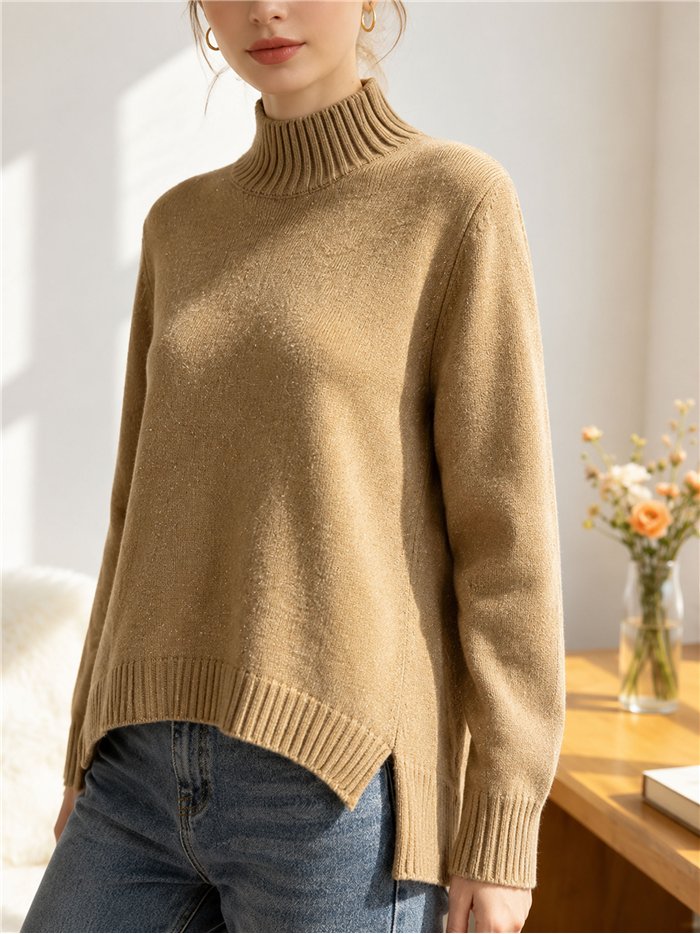 Jersey cuello subido hilo lentejuelas