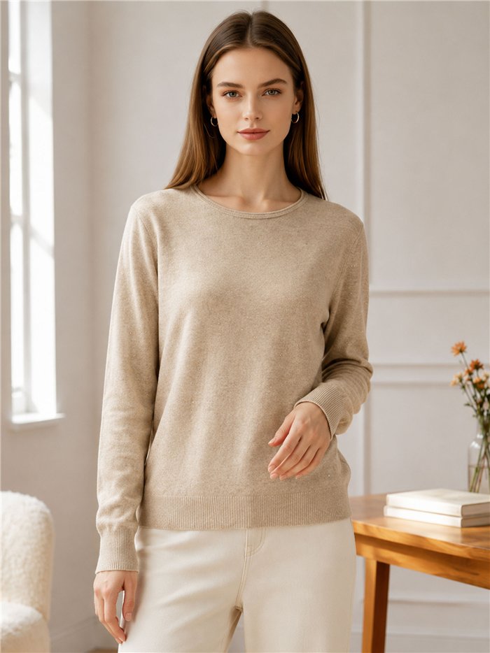 Feinstrickpullover mit Strassverzierungen