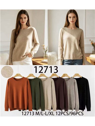 Feinstrickpullover mit Strassverzierungen 2