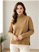 Jersey cuello alto aberturas laterales