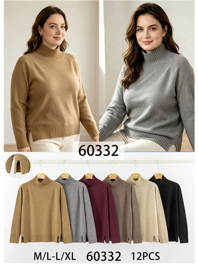 Jersey cuello alto aberturas laterales 2
