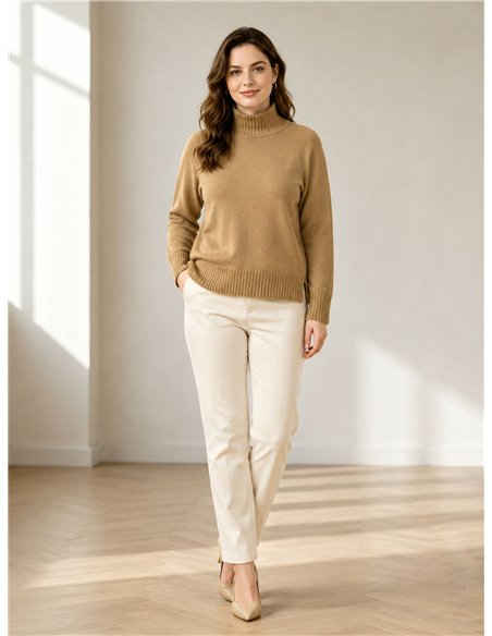 Jersey cuello alto aberturas laterales
