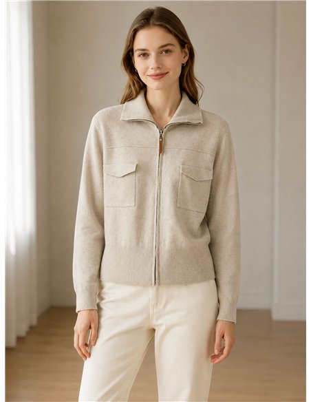 Chaqueta punto bolsillos cargo