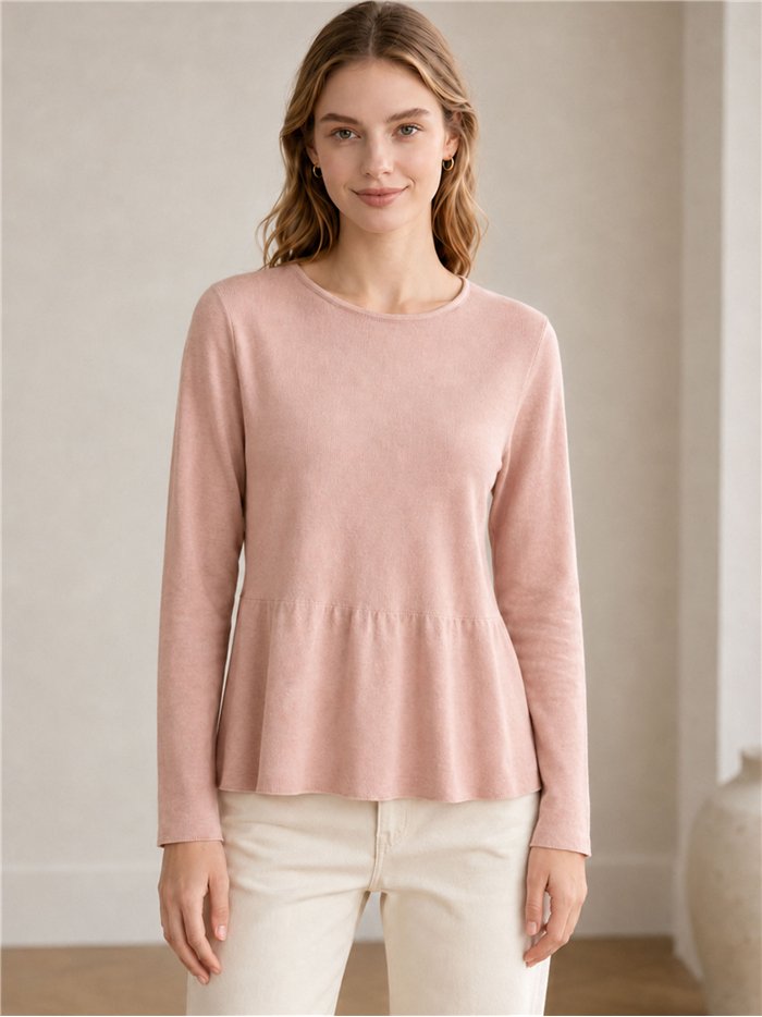 jersey péplum à maille fine
