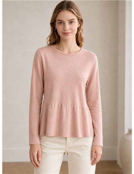 jersey péplum à maille fine