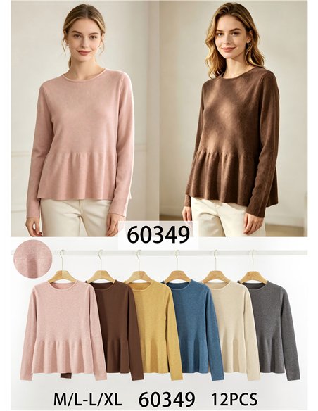jersey péplum à maille fine