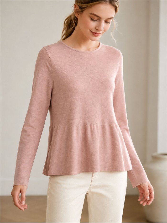 jersey péplum à maille fine