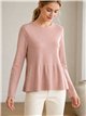 jersey péplum à maille fine