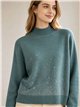 Jersey cuello alto strass degradado