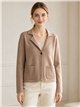 Knit blazer with ribbed pockets