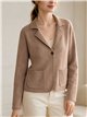 Knit blazer with ribbed pockets
