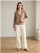 Knit blazer with ribbed pockets