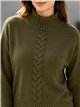 Jersey cuello alto detalle trenzado