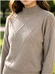 Jersey cuello alto rombos relieve
