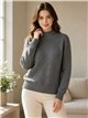 Jersey cuello alto rombos texturizados