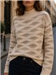 Jersey cuello alto ondas metalizadas