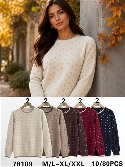 Jersey mini lunares ribete ondulado 2