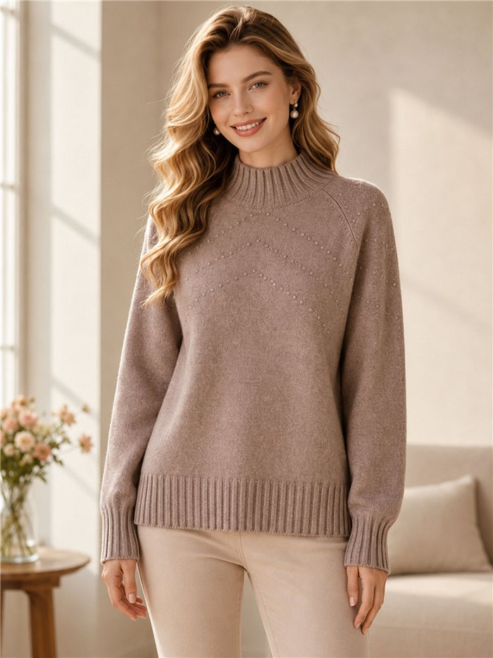 Jersey cuello alto lunares diagonal