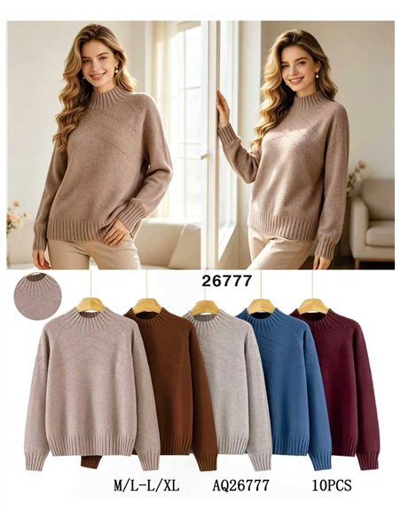 Jersey cuello alto lunares diagonal