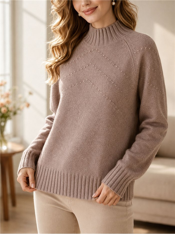 Jersey cuello alto lunares diagonal