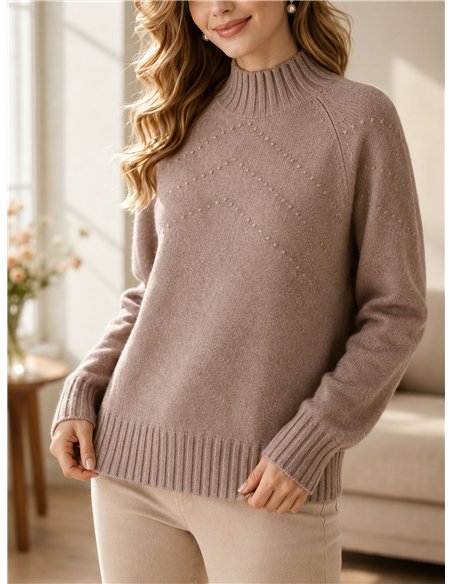 Jersey cuello alto lunares diagonal