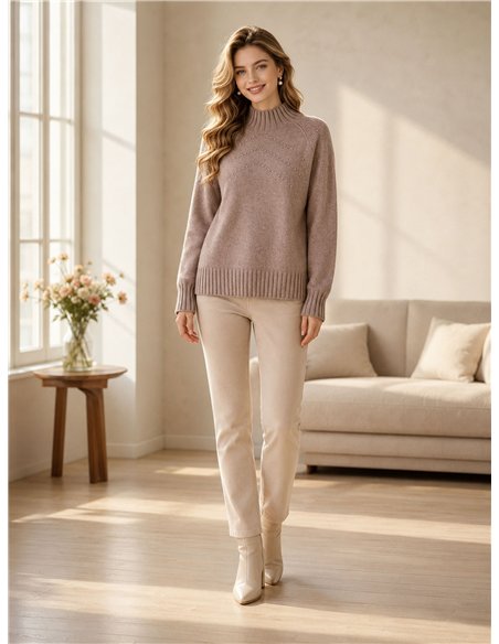 Jersey cuello alto lunares diagonal