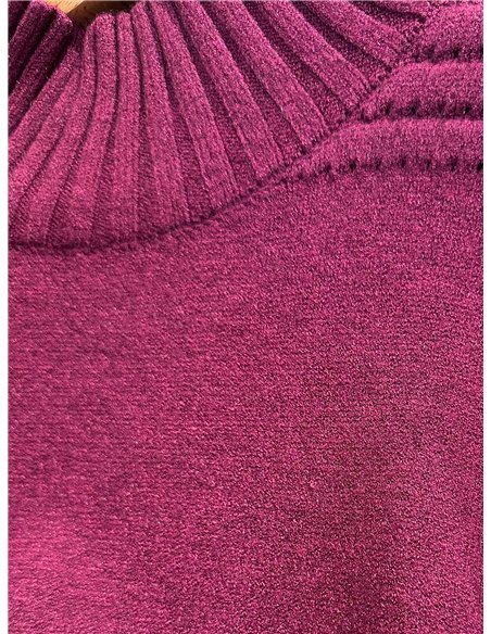 pull à col roulé avec épaules ajourées