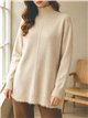 Jersey largo cuello alto costura central