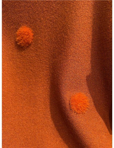 Jersey cuello alto pompones de pelo