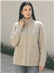 Cable pocket zip cardigan