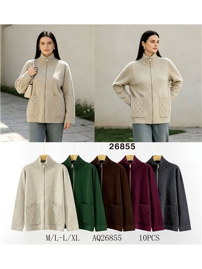 Cable pocket zip cardigan 2