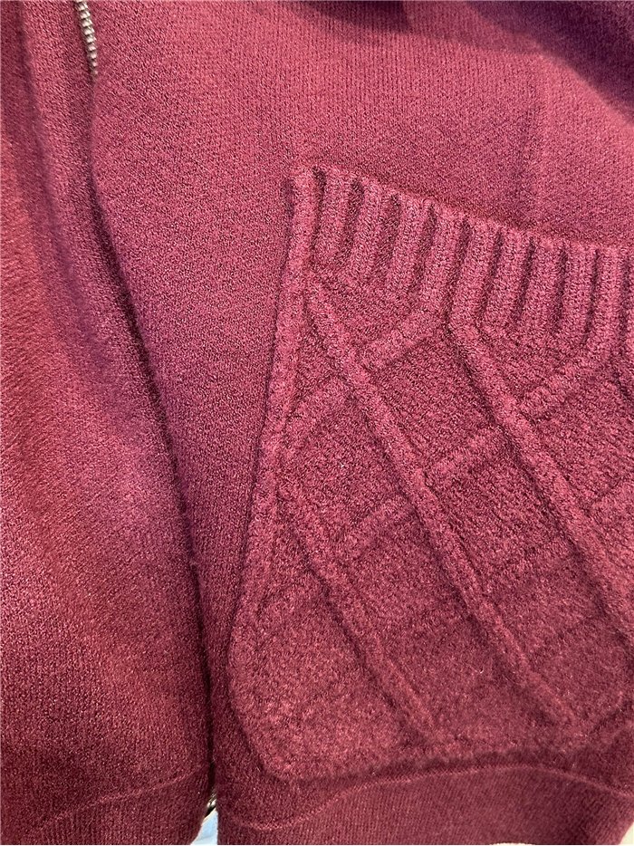 Cable pocket zip cardigan